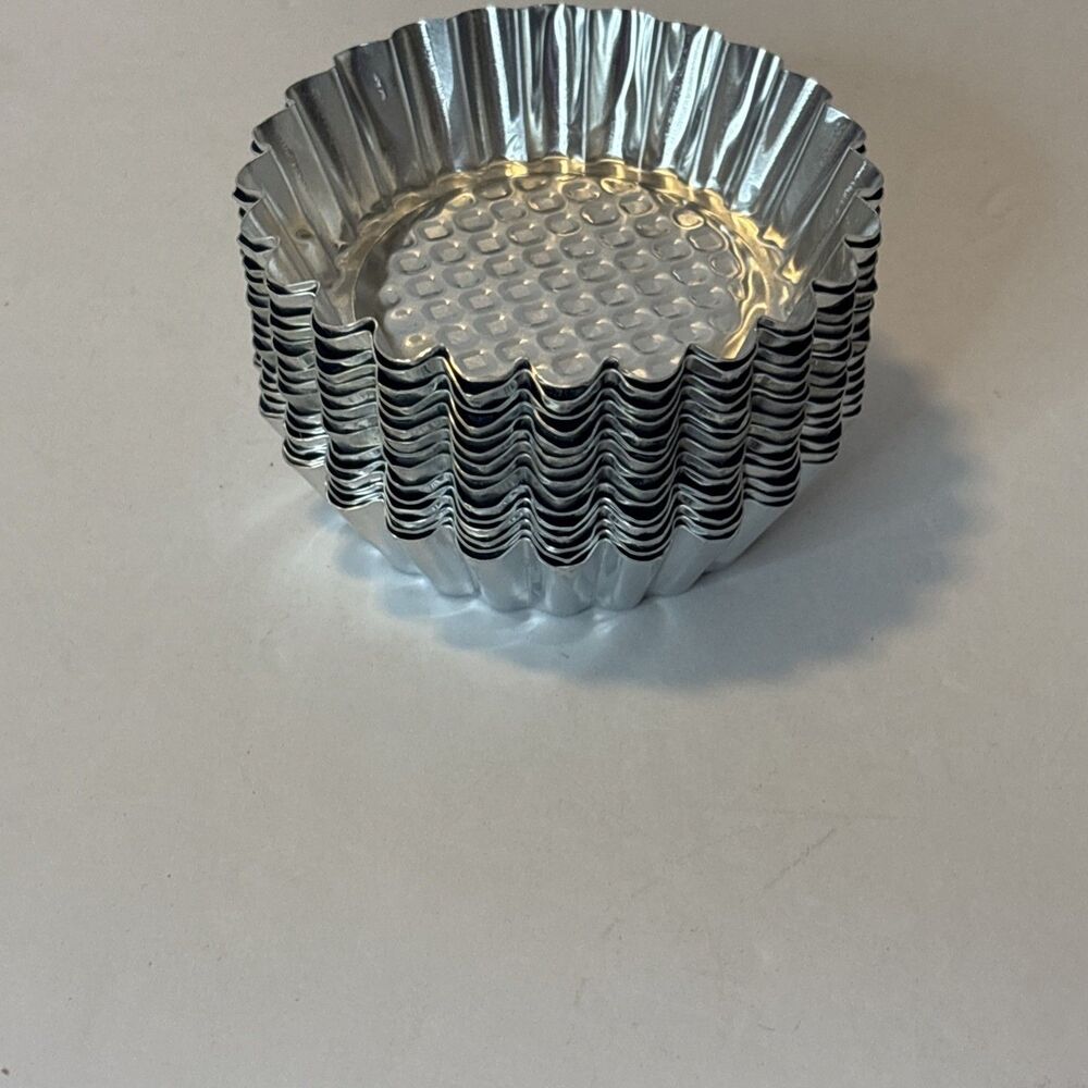 Set of 15 MYStar 3-3/4 Fluted Design Round Shape Non-stick Aluminum Tart Mold,